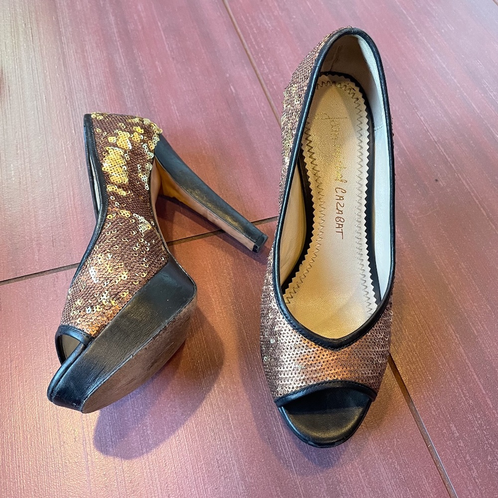Jean-Michel Cazabat Sabrina sequin platform pumps